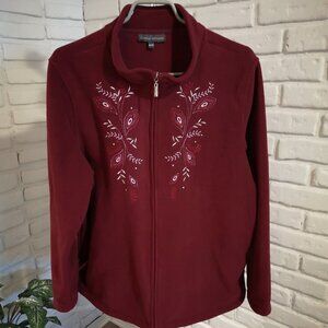 Classic Edition Ladies Burgundy Full Zip Fleece Jacket
